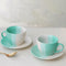 TT Green Ceramic Cup with Saucer Set of 2 (250ML) - The Earth Store - Cup Sets